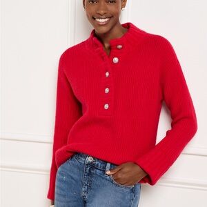 Talbots Red Sweater with Button Detail